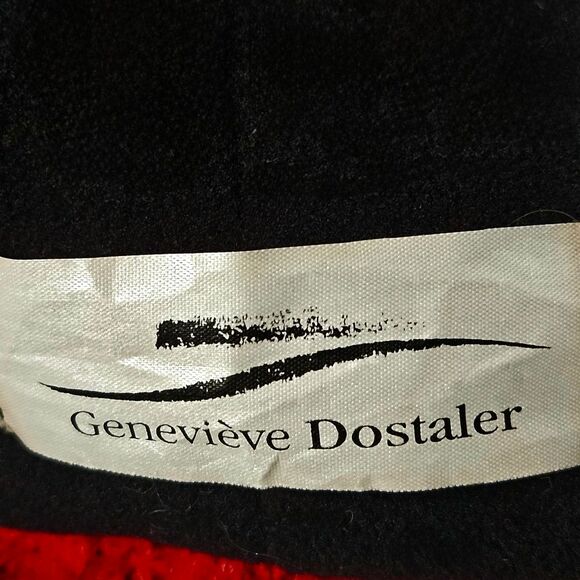 Genevieve Dostaler Canada Deep Red Boucle Edging Lined Warm Chic Beret Style Hat - Picture 8 of 10